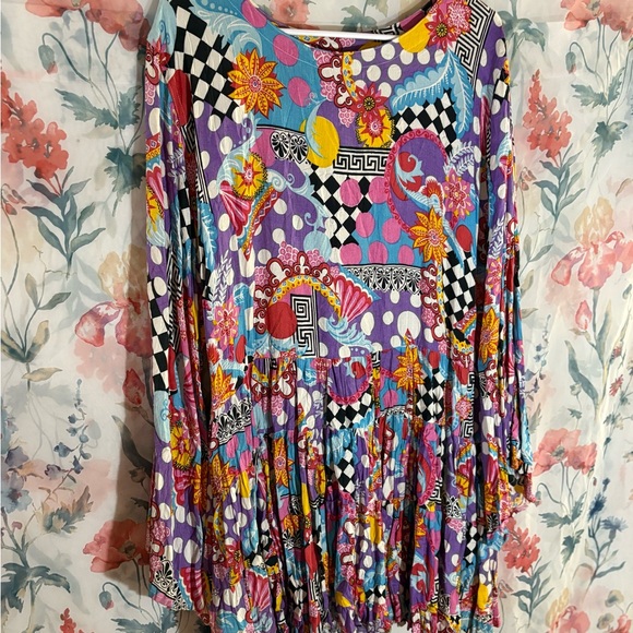 Vintage Colourful Patterned Dress - Picture 2 of 10